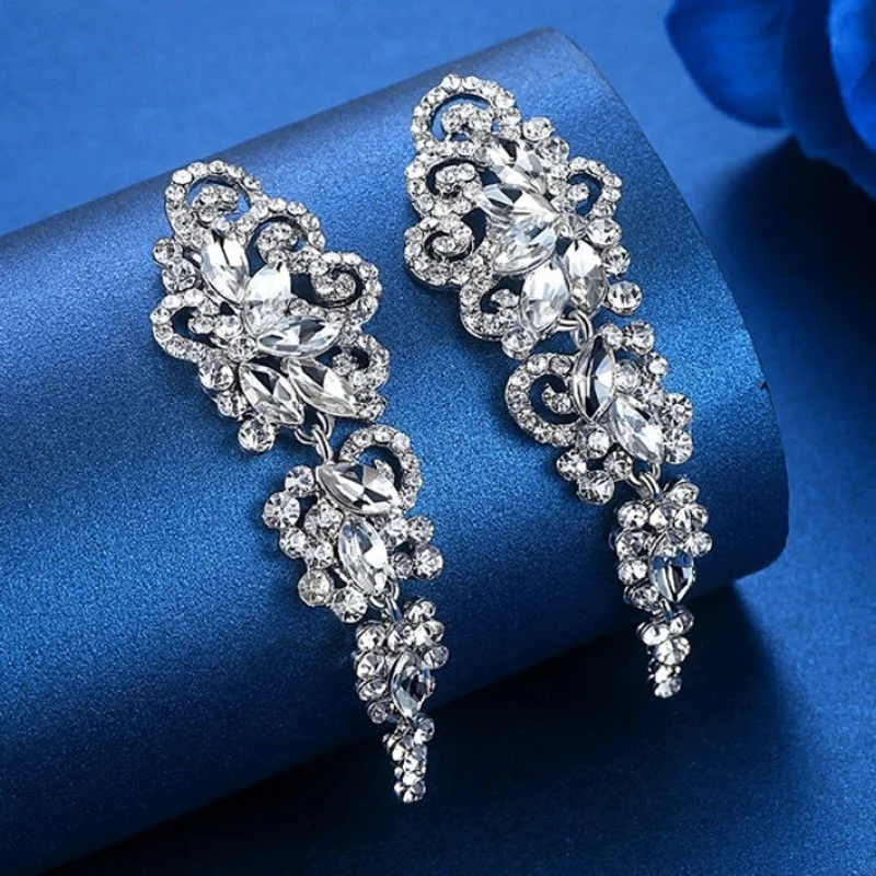 Luxury Hanging Rhinestone Earrings JS-008