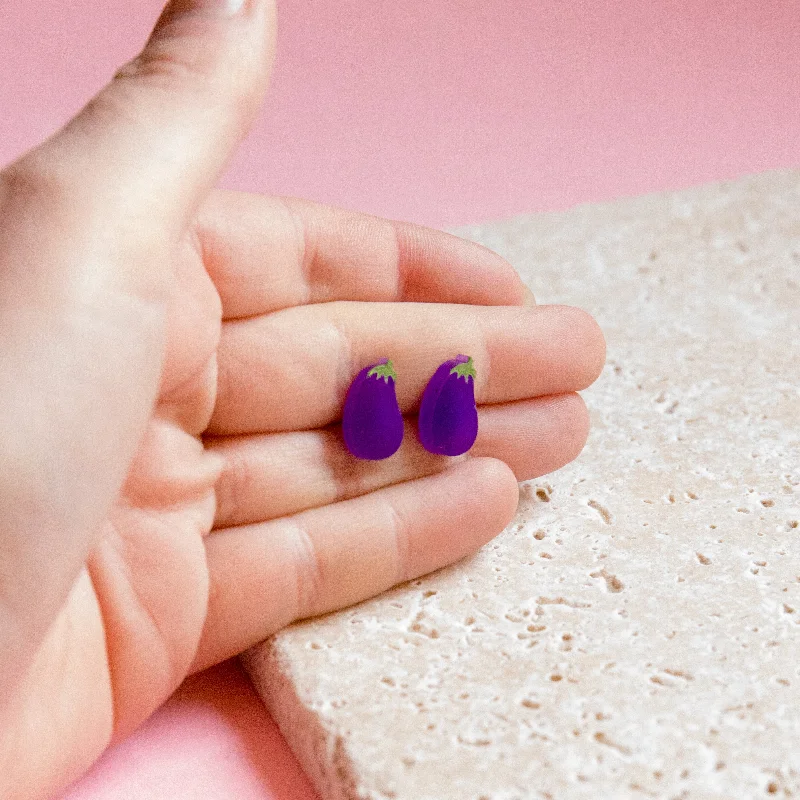 Aubergine Eggplant Earrings