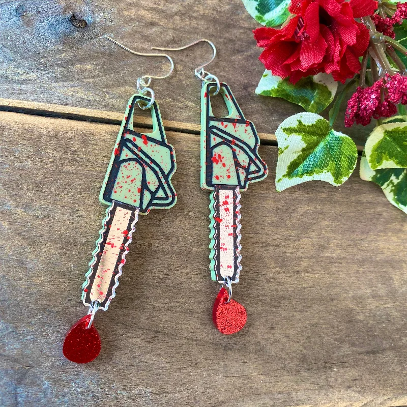 Chainsaw Earrings