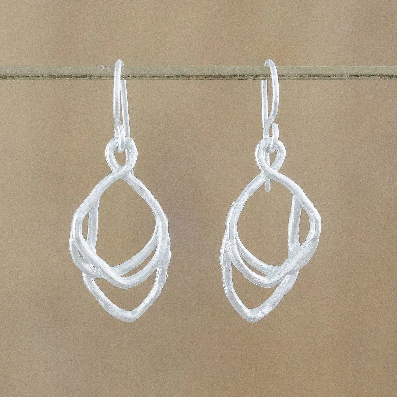 Charming Drop Sterling Silver Dangle Earrings from Thailand