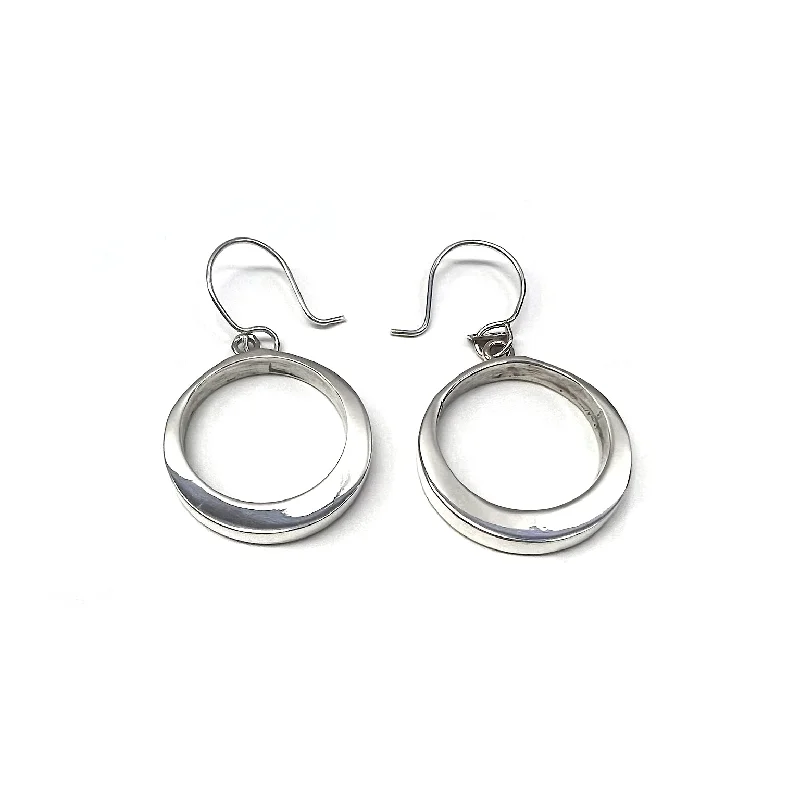 Sterling Silver Circle Dangle Earrings