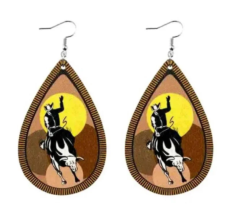 Beautiful Bull Ride Earrings