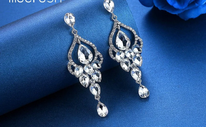 Marquise Bridal Chandelier Pearl Earrings  JS-004