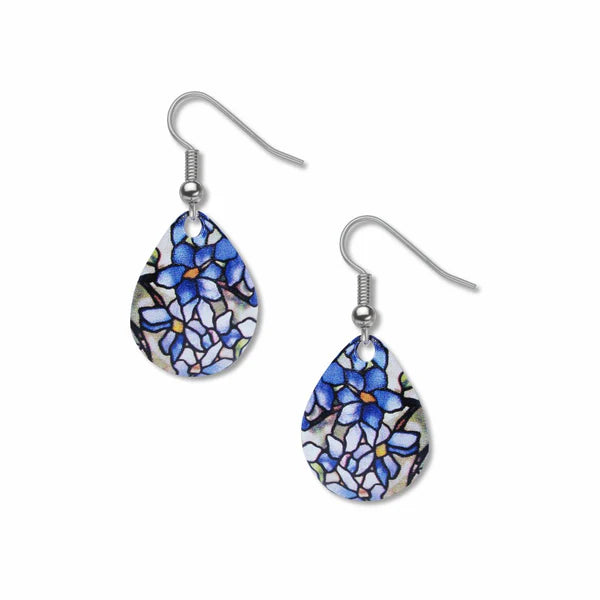 Tiffany Stained Glass Clematis Earrings