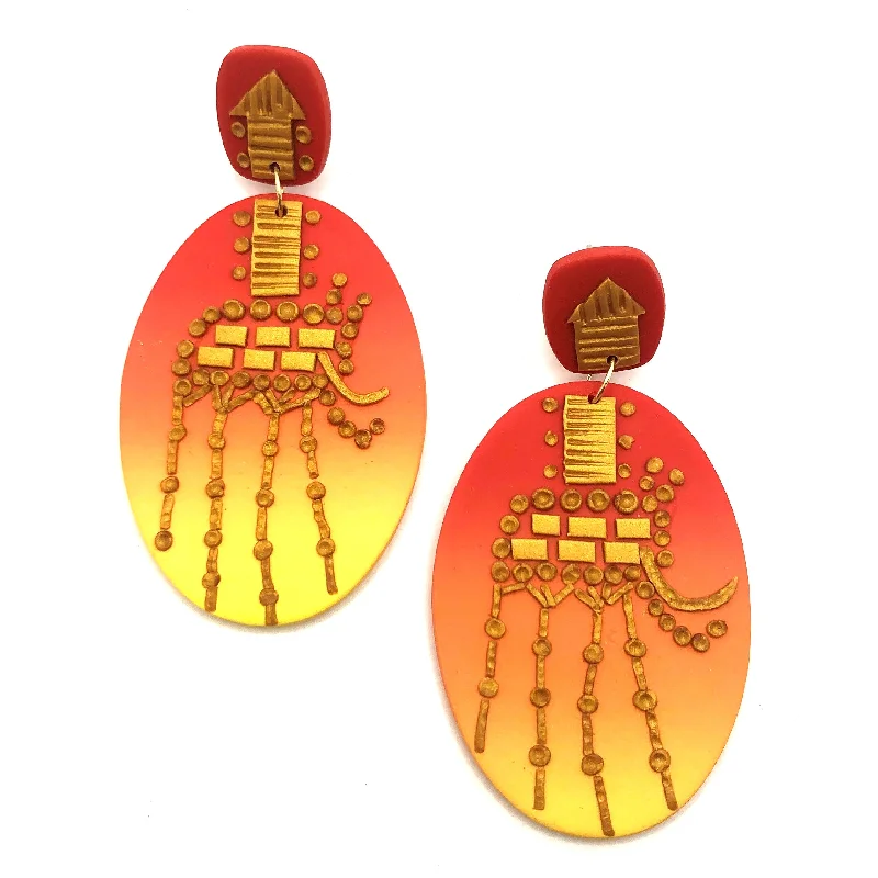 Venus de Chela Dali Elephants at Sunset Earrings