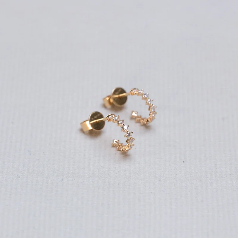 Open Hoop Diamond Earrings