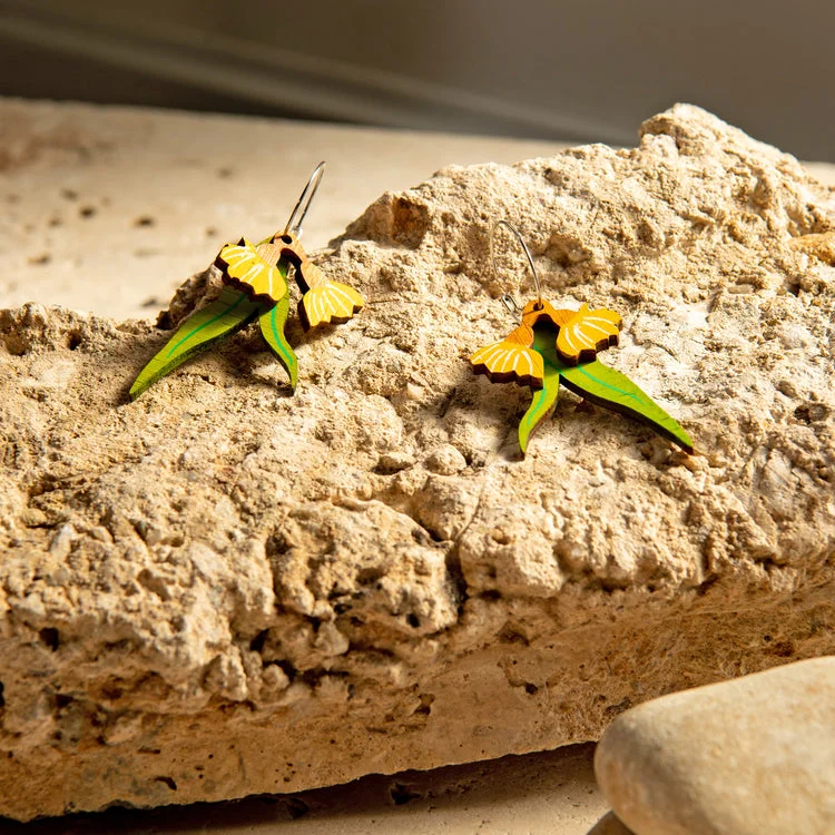 Fizzy Flora Earrings - Bamboo Eucalyptus Yellow*