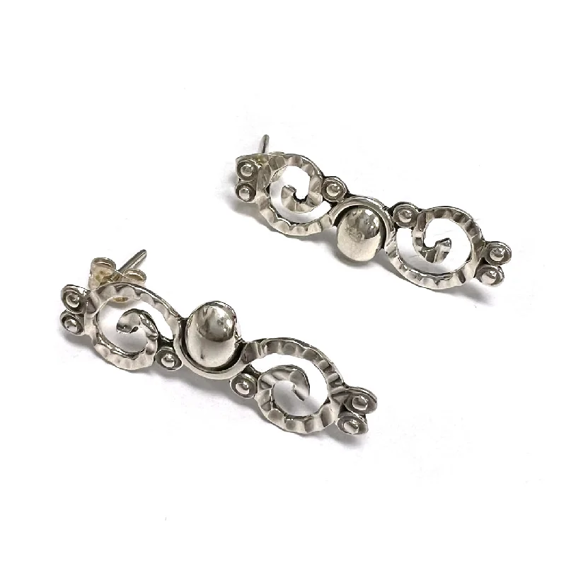 Sterling Silver Ornate Post Earrings