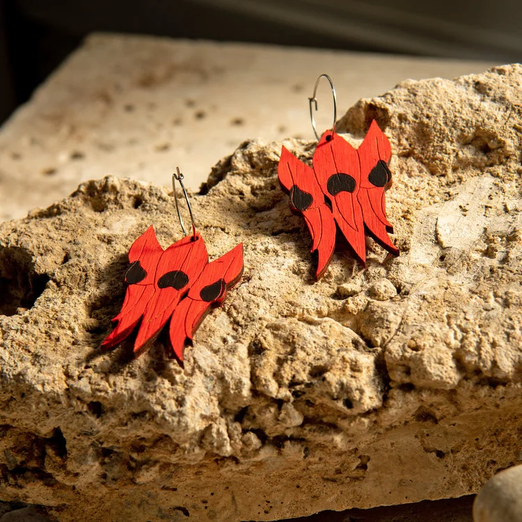 Fizzy Flora Earrings - Bamboo Sturt Desert Pea*