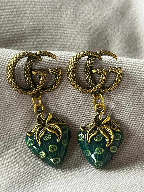 Gia Strawb Earrings Green