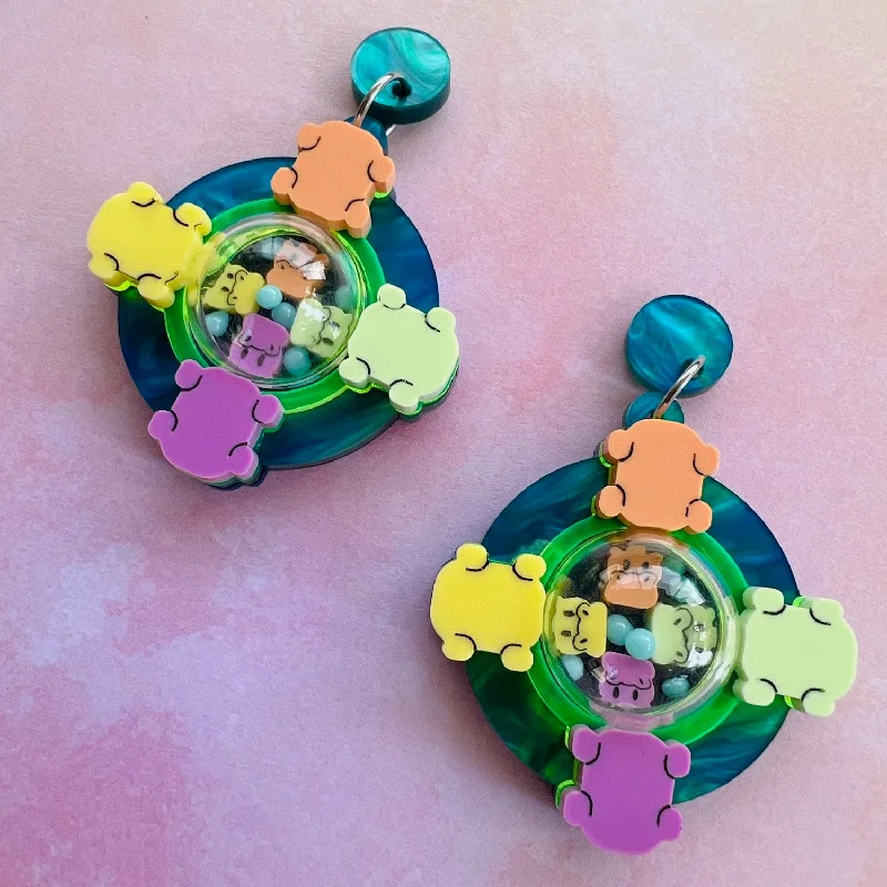 Hippo Game Earrings (Interactive!)