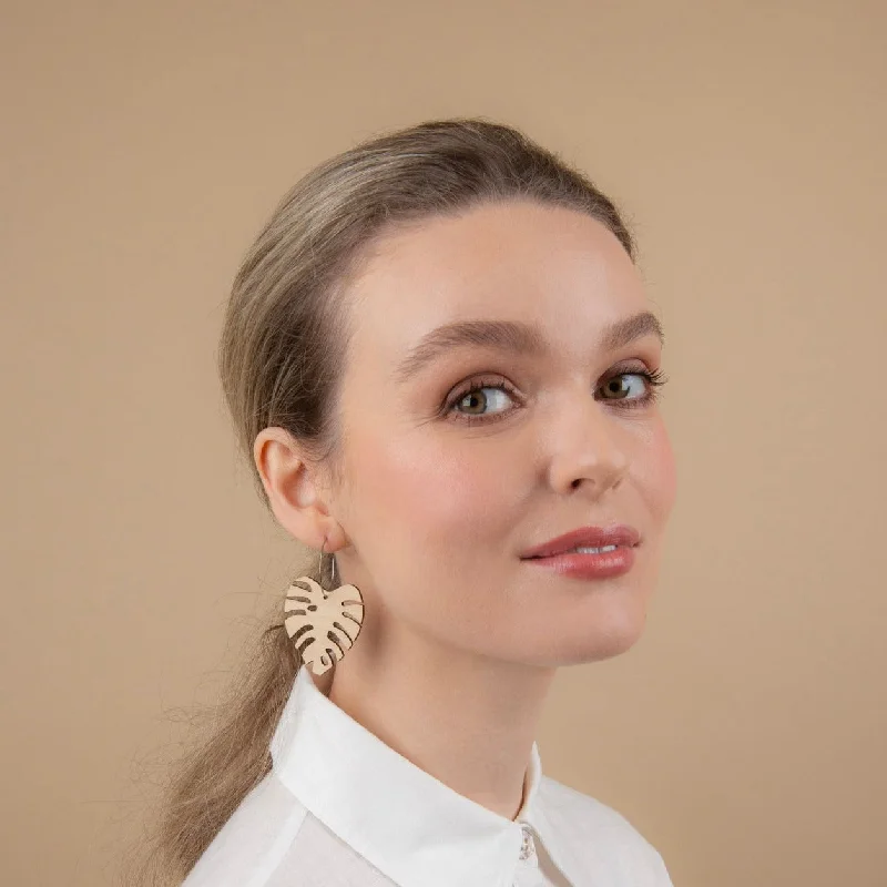 Mintcloud Earrings - Medium Monstera Leaf Dangles