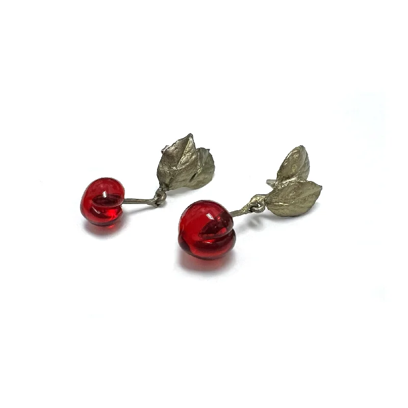 Morello Cherry Single Drop Post Earrings - Michael Michaud Design