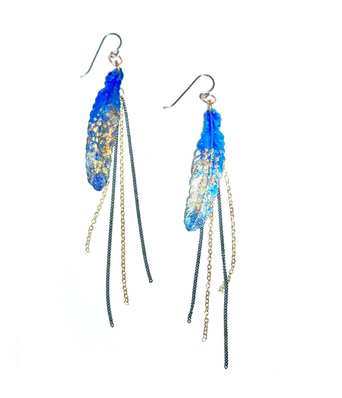 Feather Chain Earrings