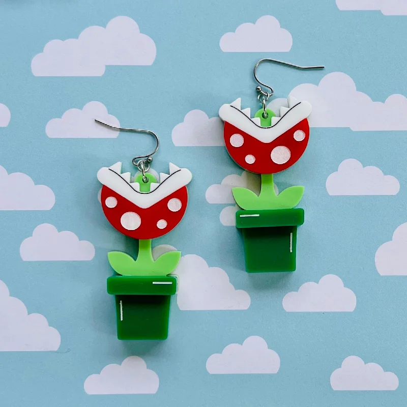 Piranha Flower Earrings