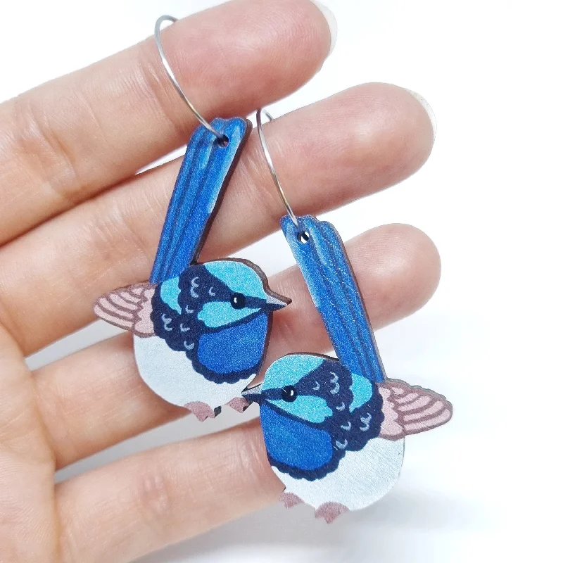 Pixie Nut & Co Dangle - Fairy Wren Hoops