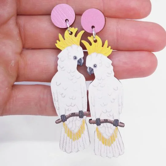 Pixie Nut & Co Dangle - White Cockatoo