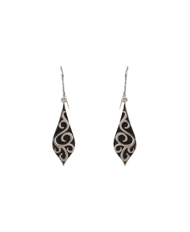 Pretty Oxidized Silver Earring