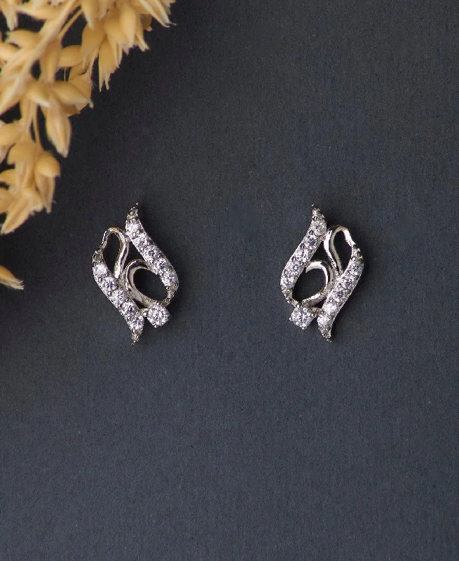 Pretty Stone Studded Silver Earring