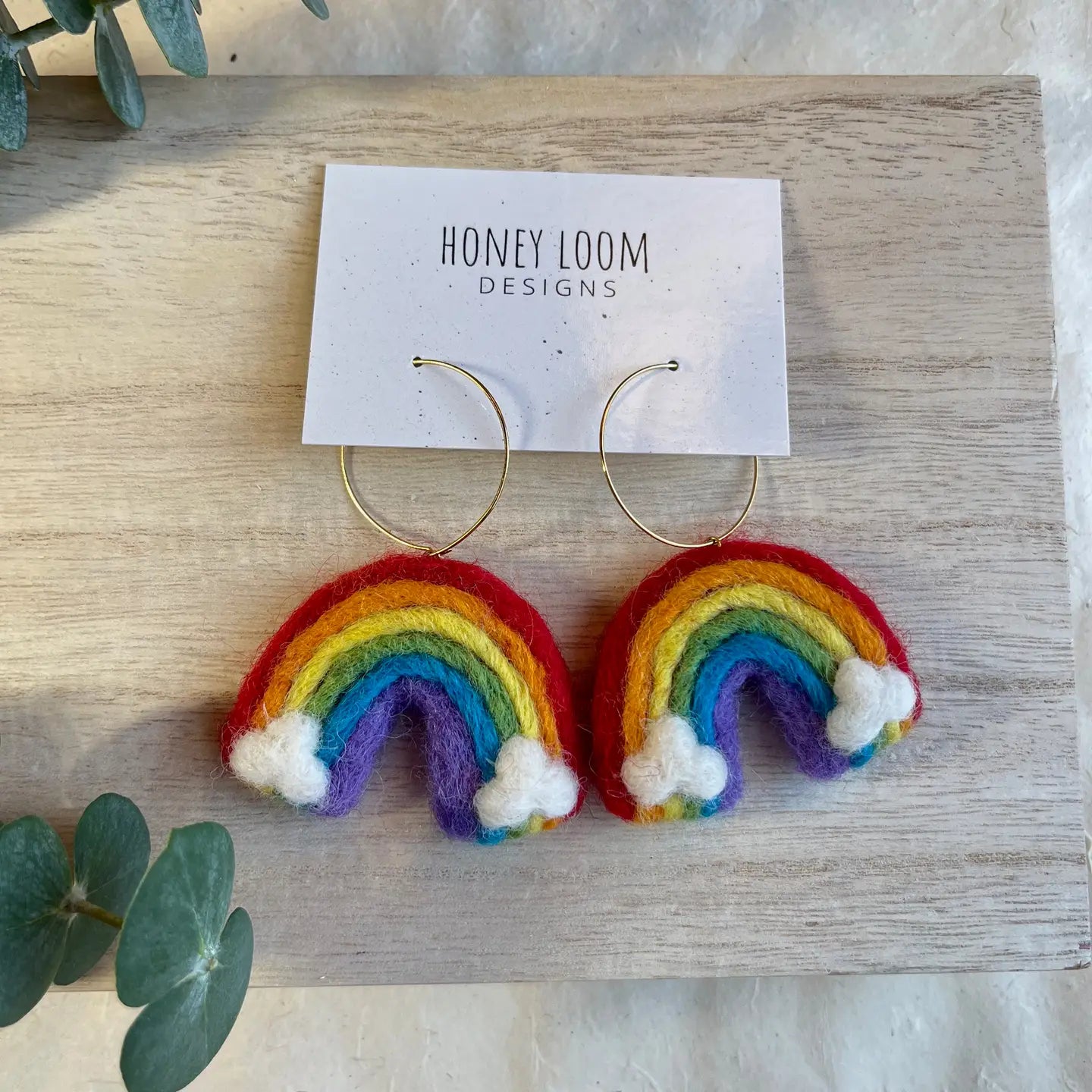 Rainbow Felted Earrings