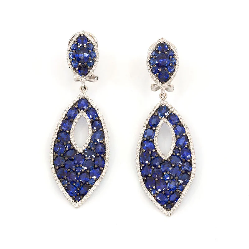 Small Marquise Drop Sapphire Earring