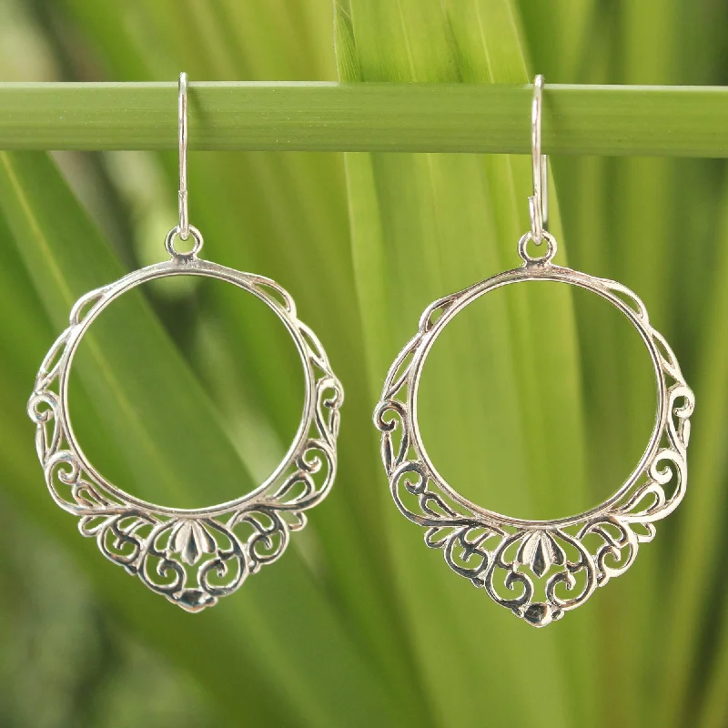 Songkran Moon Handmade Sterling Silver Dangle Earrings