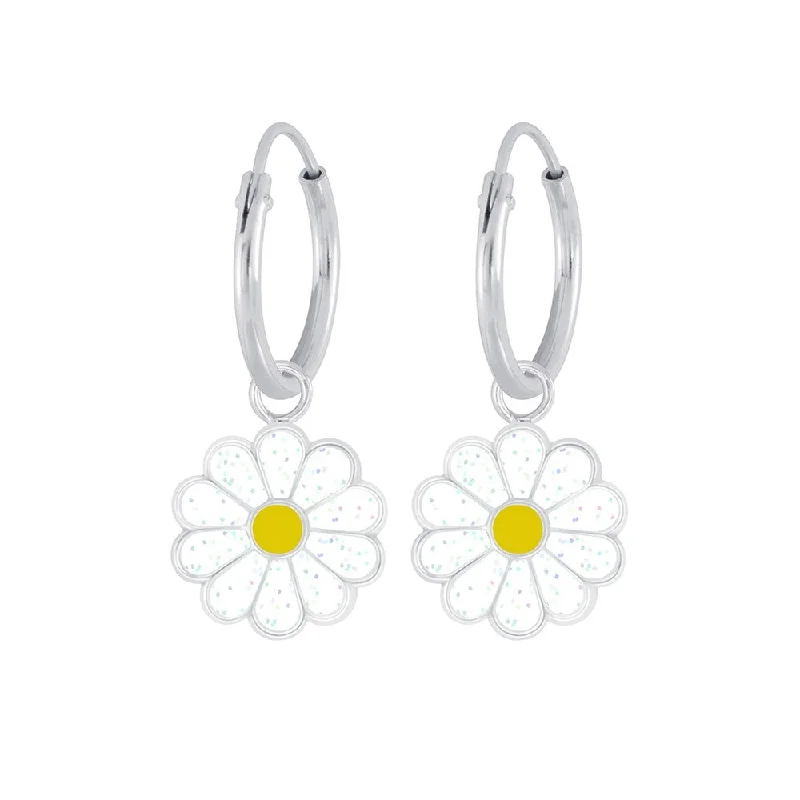 Sterling Silver Earrings - Daisy Hoop