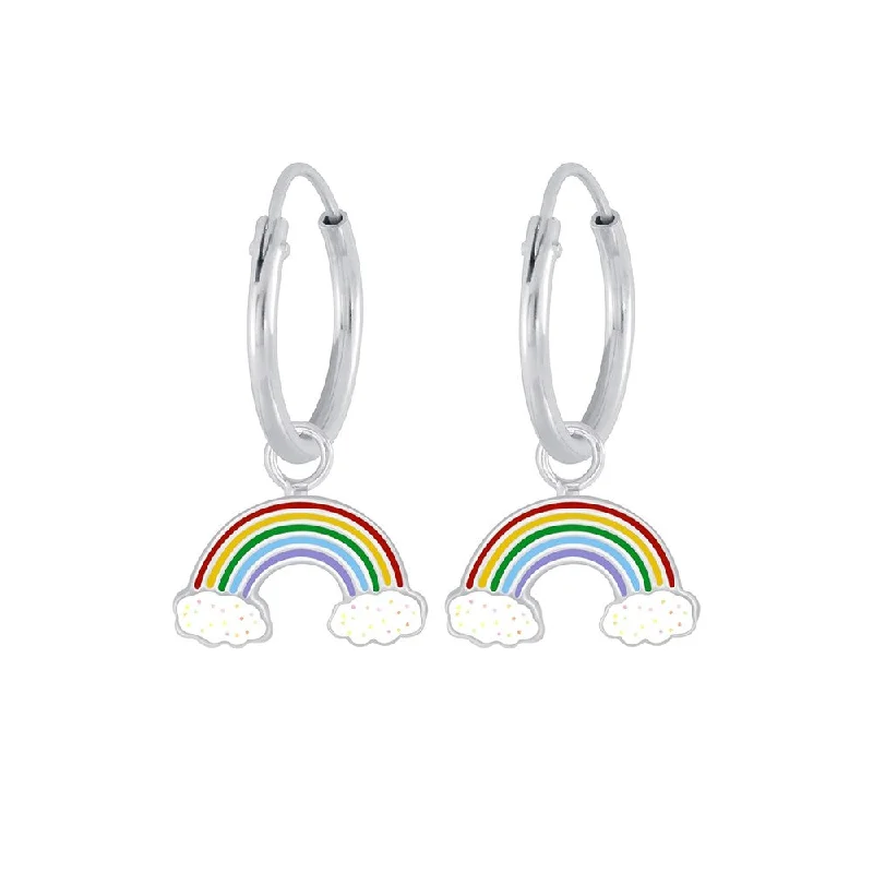 Sterling Silver Earrings - Rainbow Hoop