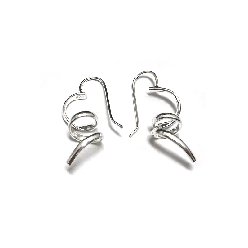 Sterling Silver Spiral Line Earring