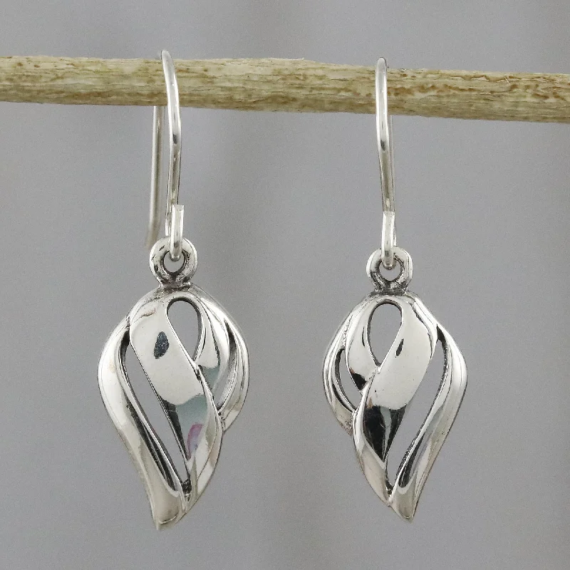 Tropical Breeze Thai Dewdrop Shaped Sterling Silver Dangle Earrings