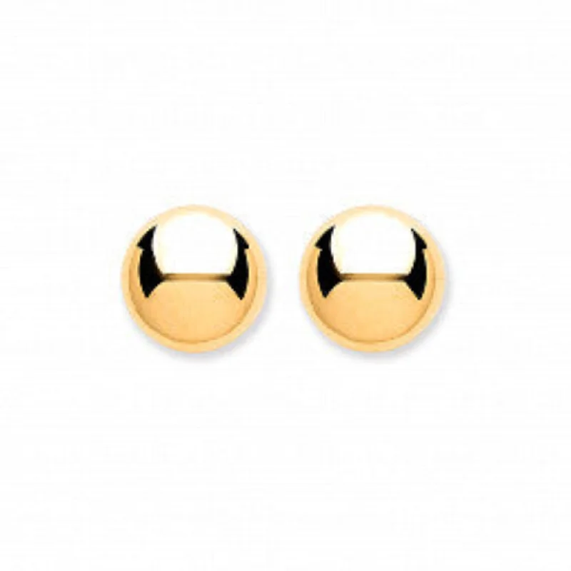 5mm Button Ball Stud Earrings - 9ct Yellow Gold