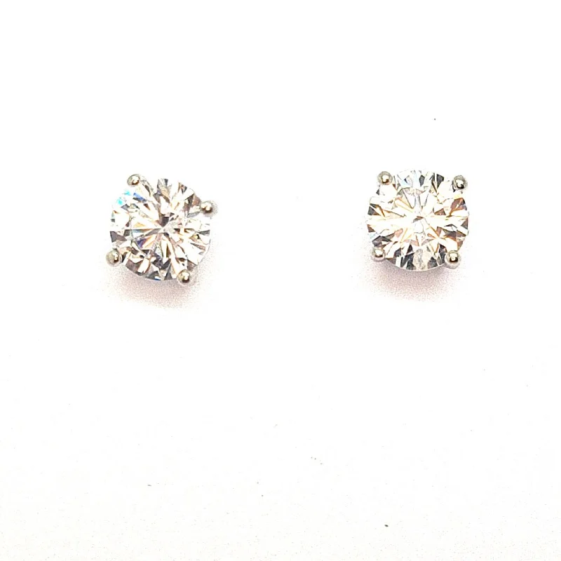 6mm CZ stud earrings 37453