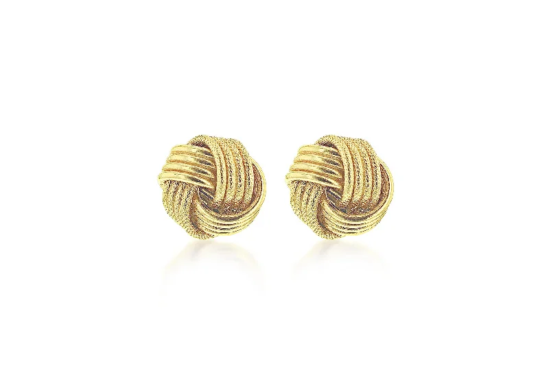 9ct gold textured knot stud earrings 34819