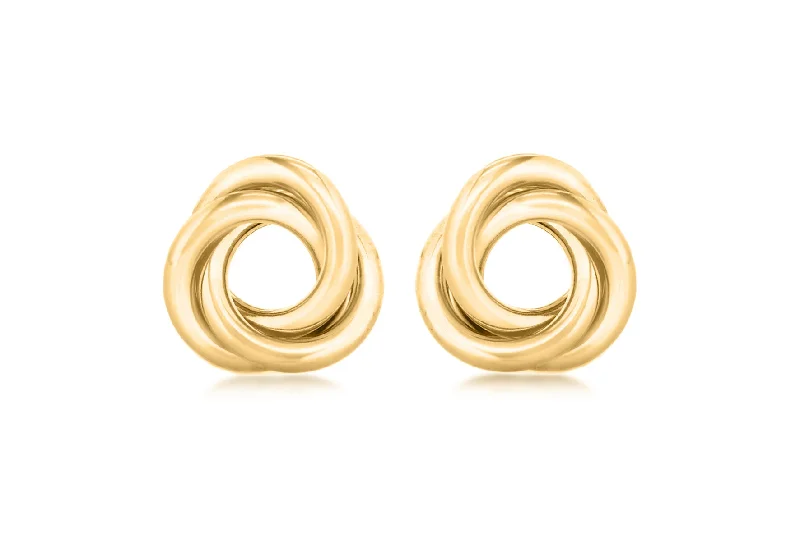 9ct gold three circle knot stud earrings 34818