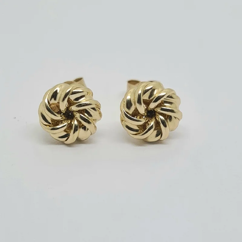 9ct yellow gold knot stud earrings 34241