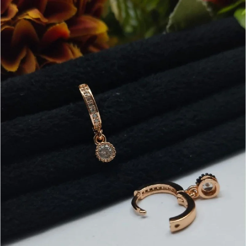 Aamrapali Rose Gold Plated Austrian Stone Stud Earrings