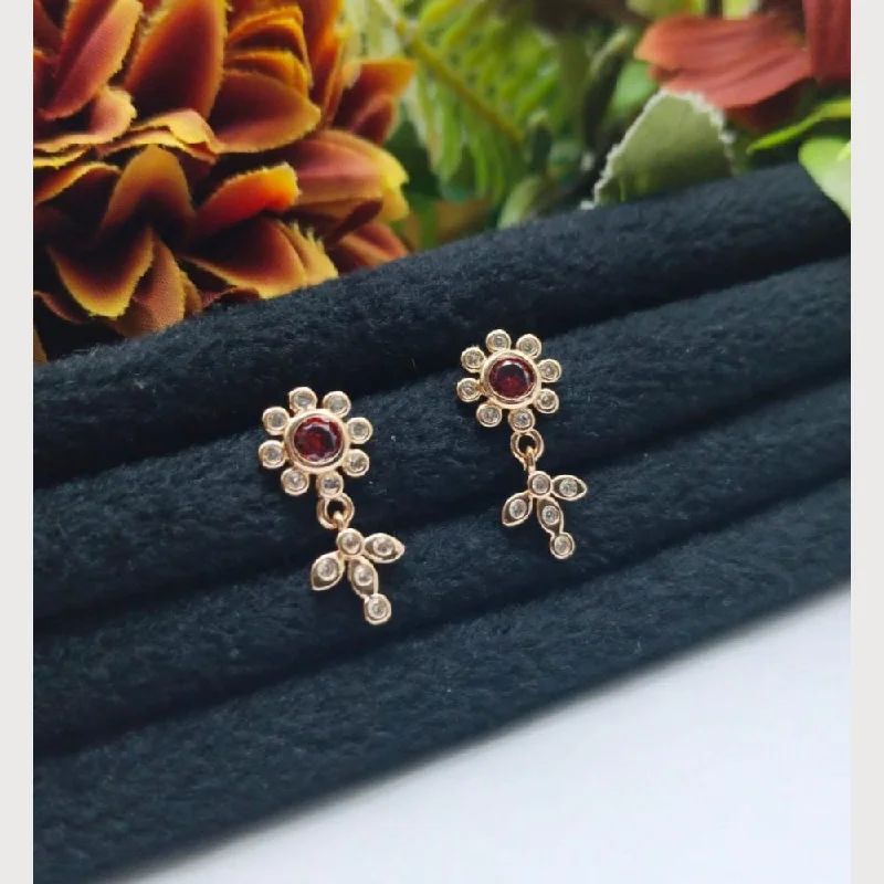 Aamrapali Rose Gold Plated Austrian Stone Stud Earrings