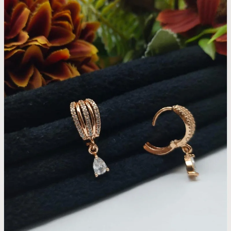 Aamrapali Rose Gold Plated Austrian Stone Stud Earrings