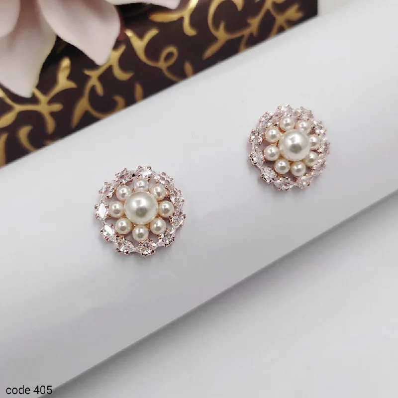 Aamrapali Rose Gold Plated Austrian Stone Stud Earrings