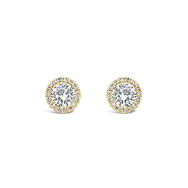 Absolute Gold Diamante Stud Earrings, JE236GL