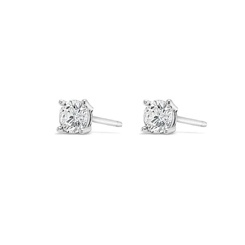 Absolute Silver Diamante Stud Earrings, HCE426