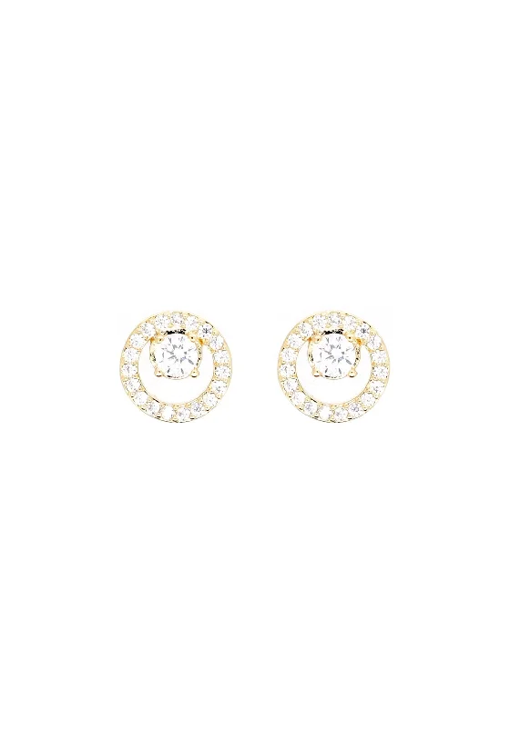 Absolute Jewellery Tiny Halo Stud Earrings, Gold