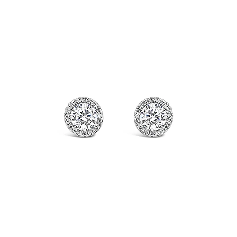 Absolute Silver Diamante Stud Earrings, JE236SL