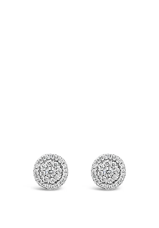 Absolute Silver Round Stud Earrings, SE161SL