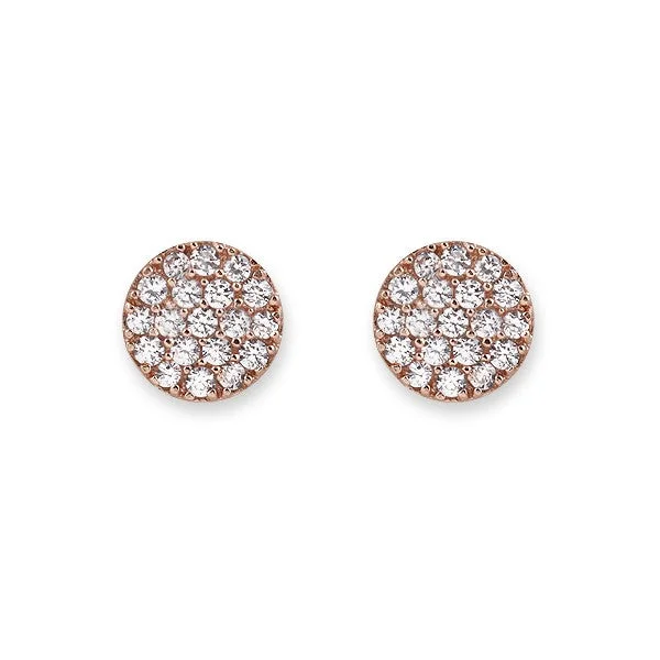 BIANC STUD EARRINGS ROSE GOLD PAVE