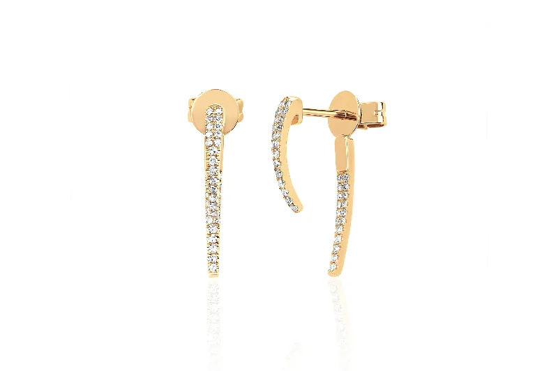 Diamond Hook Stud Earrings