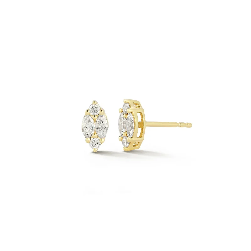 Diamond Illusion Marquise Stud Earrings