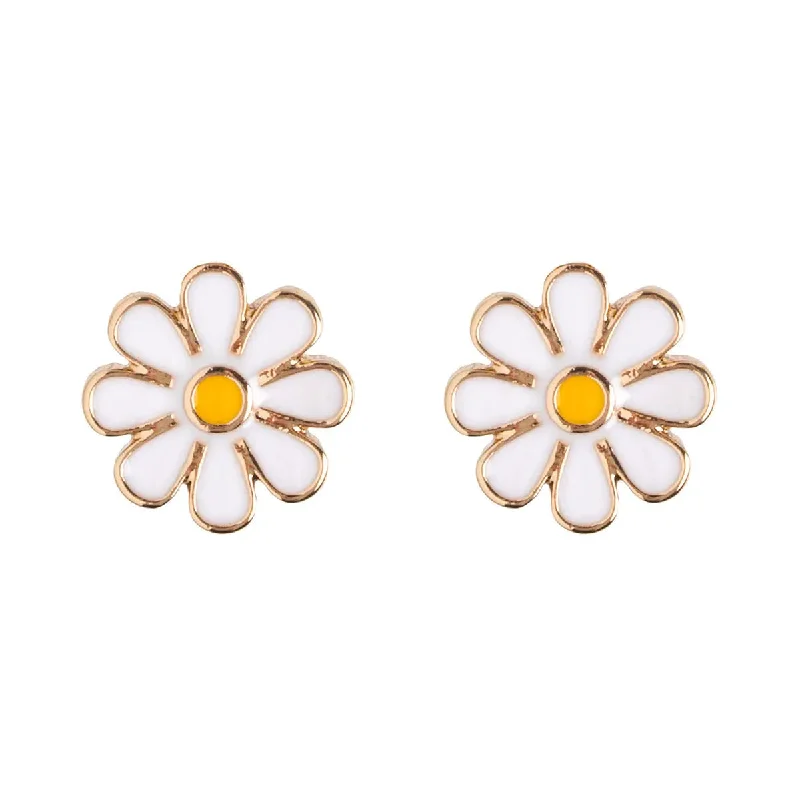 Enamel Daisy Stud Earrings