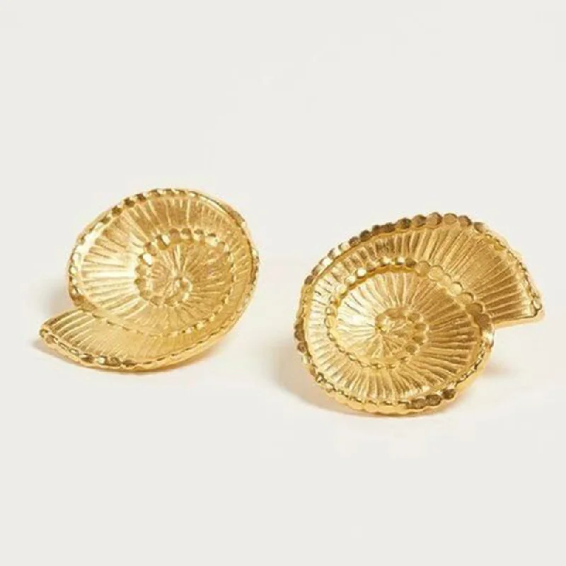 Manath Jewels Gold Plated Matte Finish Korean Style Stud Earrings