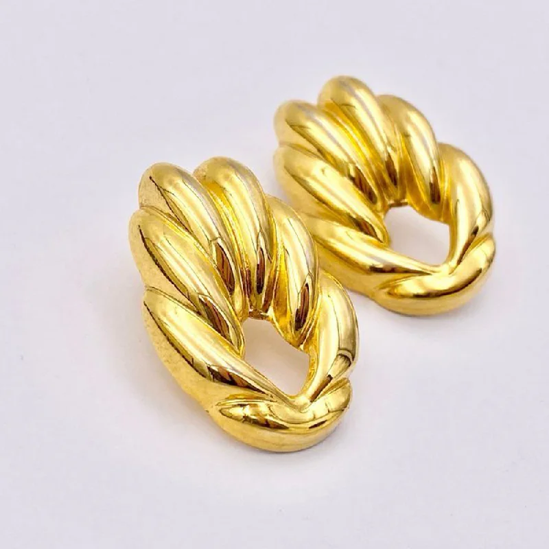 Manath Jewels Gold Plated Matte Finish Korean Style Stud Earrings